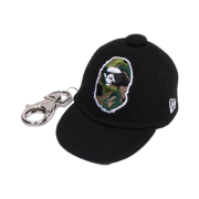 BAPE x New Era ABC Camo Ape Head Cap Key Chain Black