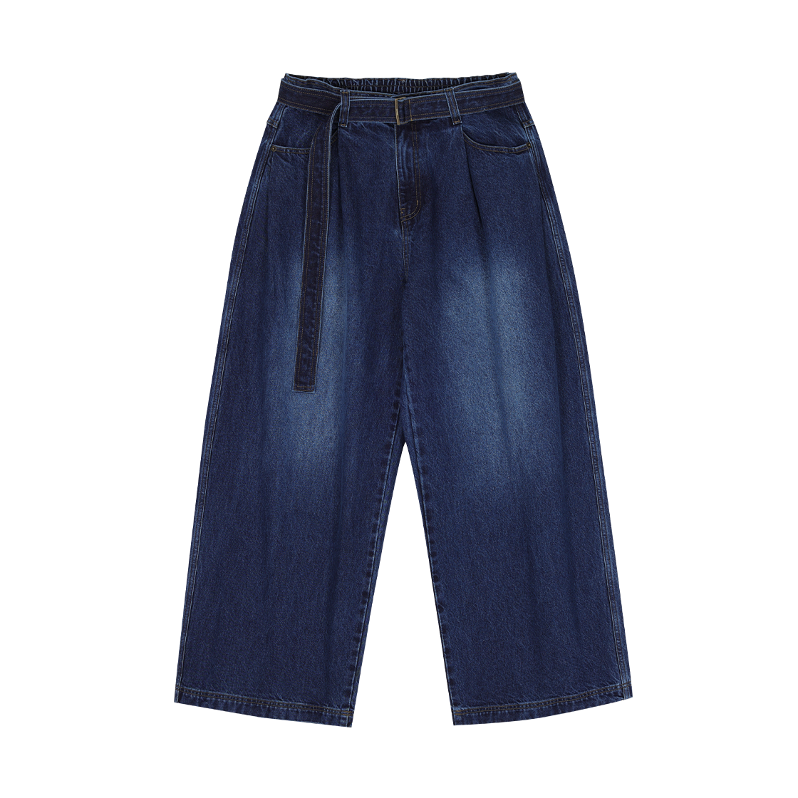 SH5PT526BL SONGZIO HOMME Multi Pleats Wide Denim Pants Blue