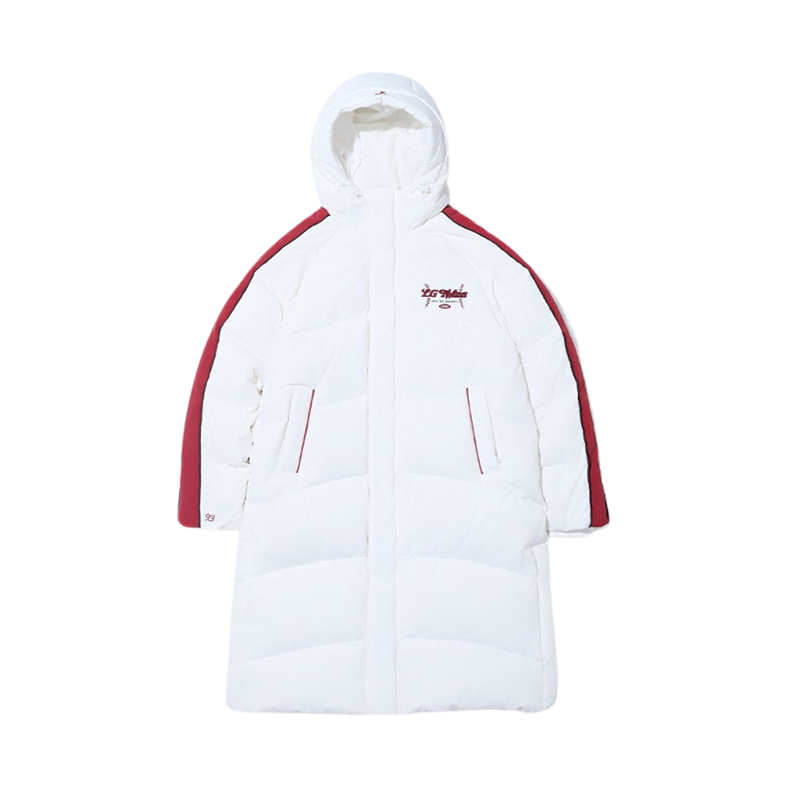 LG 트윈스 x 1993스튜디오 베이스볼 트랙 롱 다운 자켓 화이트(LG Twins x 1993STUDIO Baseball Track Long Down Jacket White)