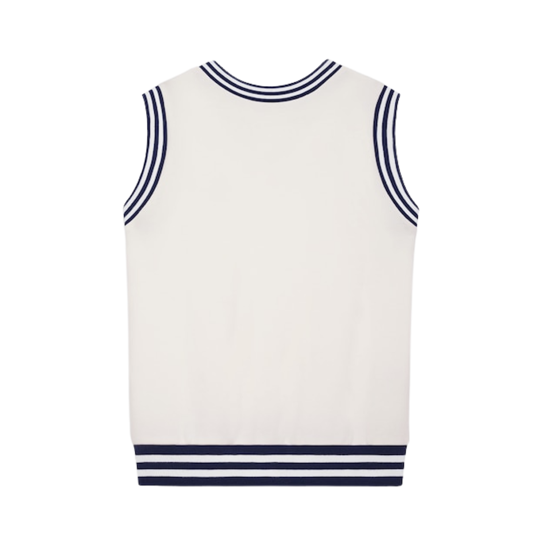 (W) 셀린느 슬리브리스 스웨트셔츠 코튼 플리스 오프 화이트 네이비((W) Celine Sleeveless Sweatshirt in Cotton Fleece Off White Navy) - 2