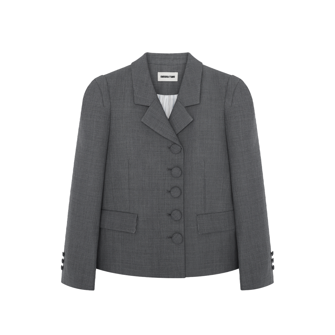슈슈통 우먼 라펠 숏 자켓 그레이 - 25FW(Shushu/Tong Women Lapel Short Jacket Grey - 25FW)