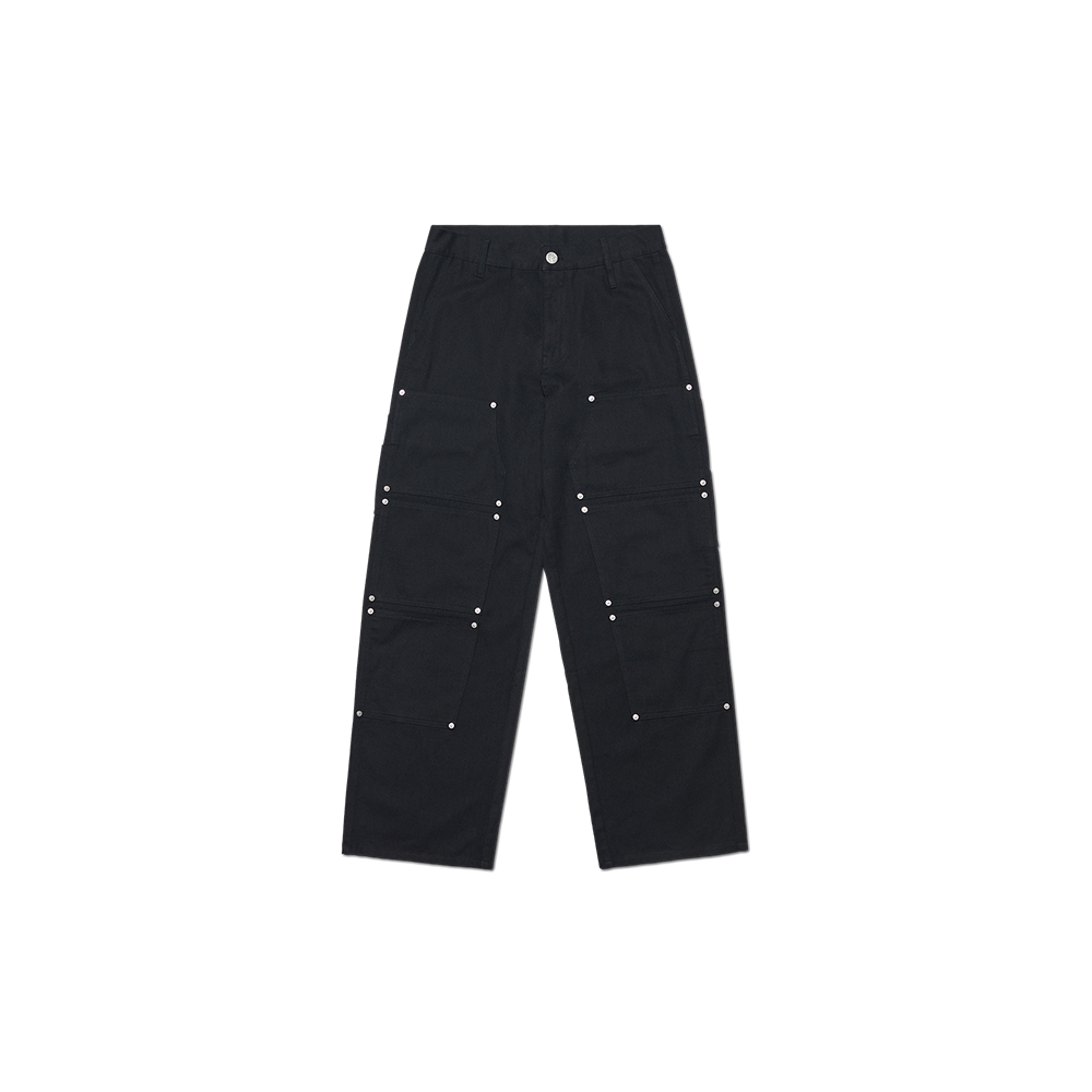 노매뉴얼 디바이디드 더블 니 팬츠 블랙(NOMANUAL Divided Double Knee Pants Black) - 1