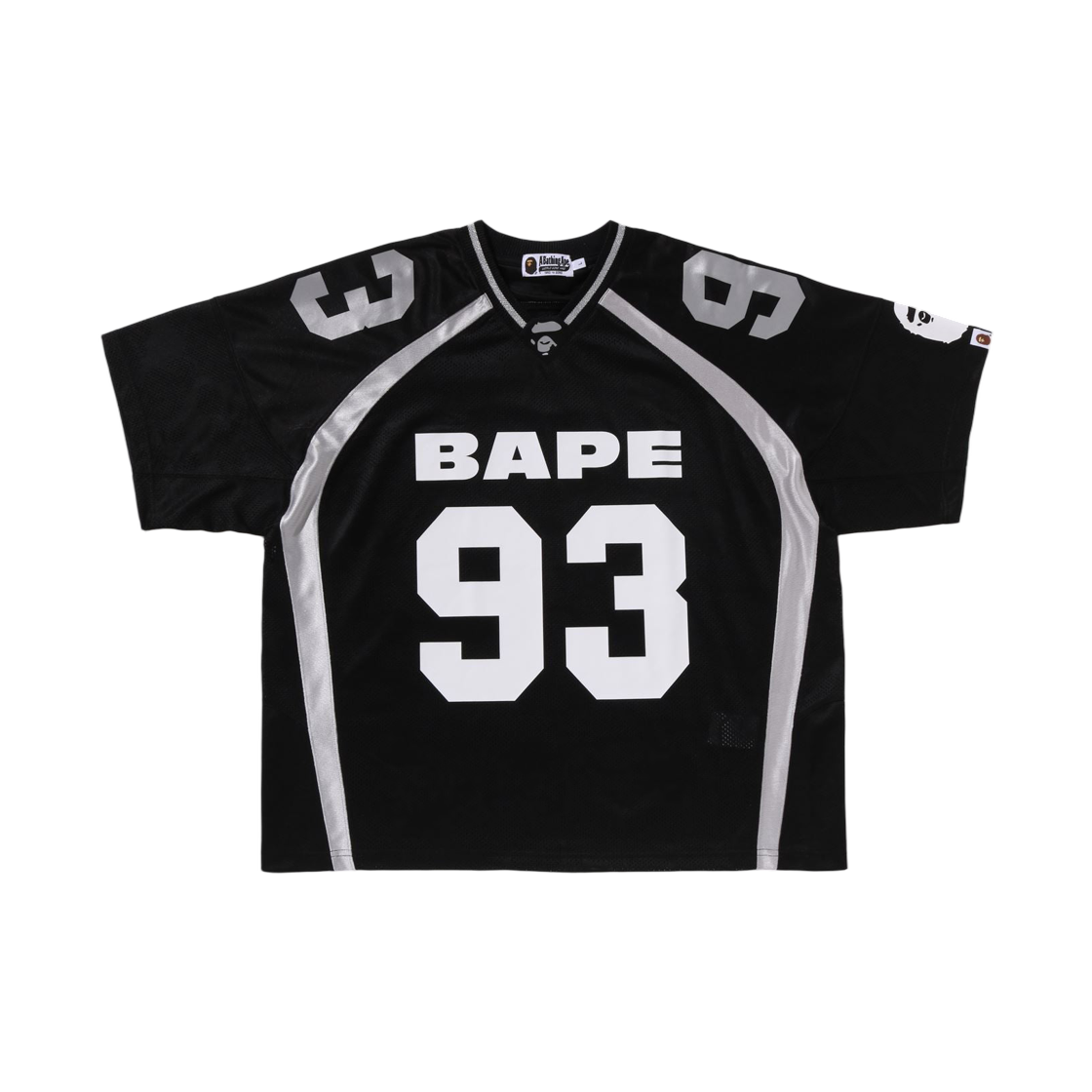 - BAPE Line Camo Jacquard Relaxed Fit Football Jersey Black