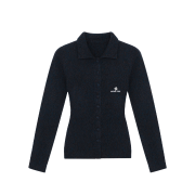 Shushu/Tong Women Lapel Fitted Cardigan Navy Blue - 25FW