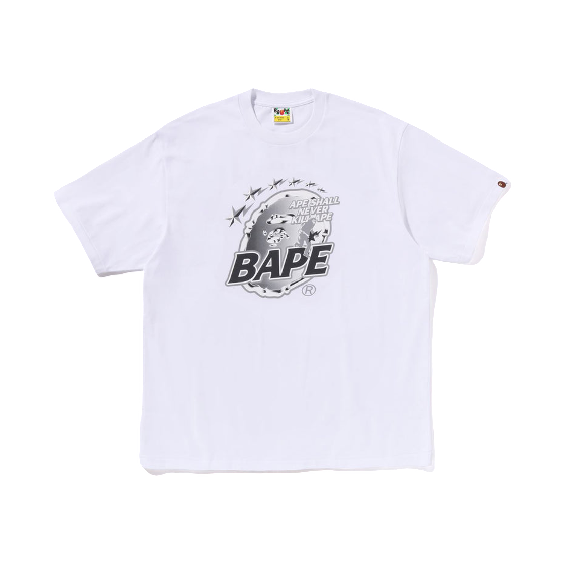 베이프 메탈 에이프 헤드 릴렉스드 핏 티셔츠 화이트(BAPE Metal Ape Head Relaxed Fit T-Shirt White) - 1