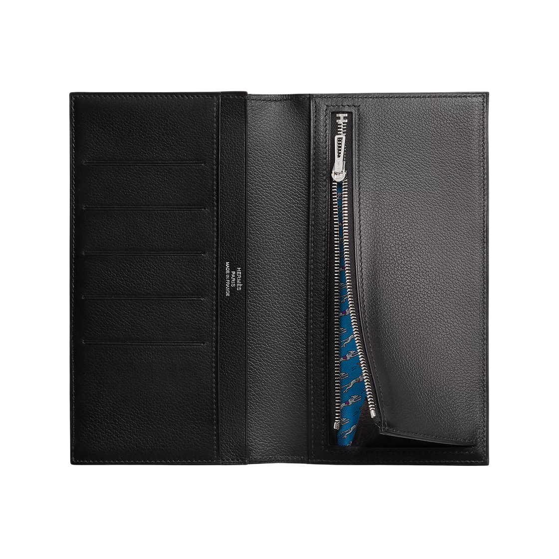 에르메스 시티즌 트윌 롱 월렛 에버그레인 & 팔라듐 하드웨어 누아 블루 잔지바(Hermes Citizen Twill Long Wallet Evergrain & Palladium Noir Bleu Zanzibar) - 2