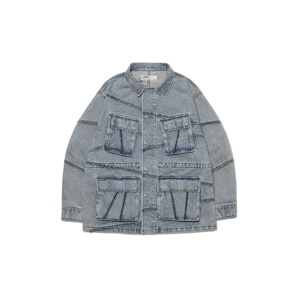 NMWF52JK04WBL NOMANUAL R.C Denim Bdu Jacket Washed Blue