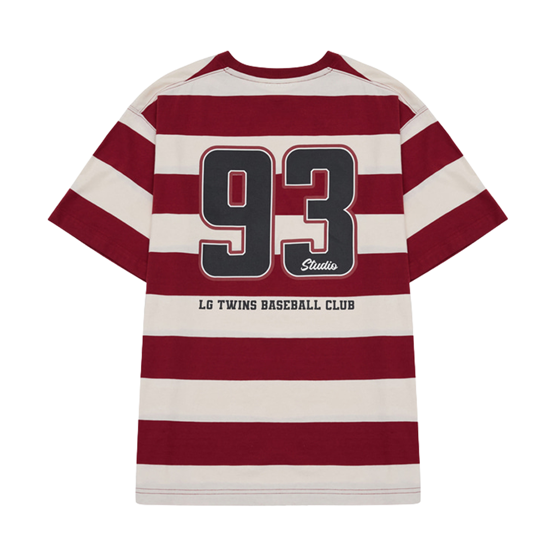 LG 트윈스 x 1993스튜디오 93 빅 스트라이프 티셔츠 레드 | LG