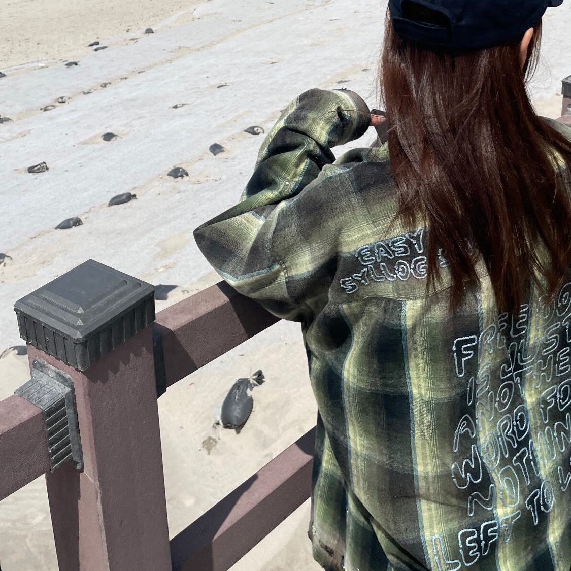 Maison Mihara Yasuhiro Vintage Like Check Shirt Green 착용 스타일