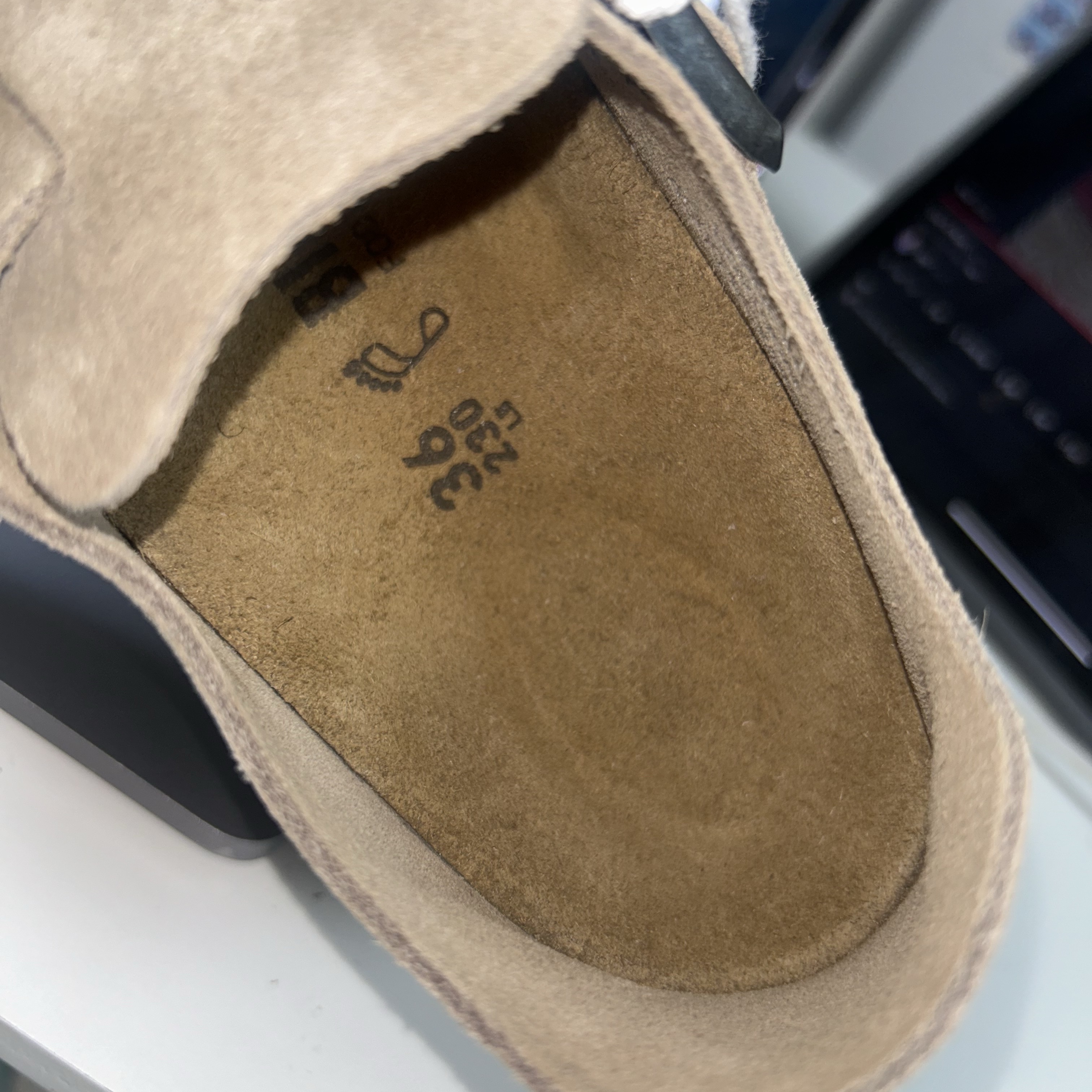 Birkenstock London BS Suede Leather Taupe - Regular 착용 스타일 - 8