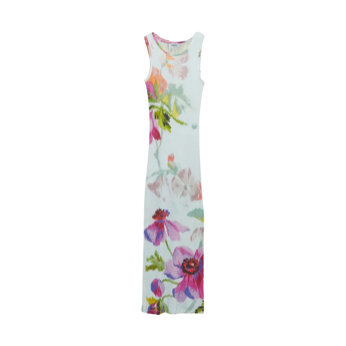 S359Y51XA3-5459 (W) Loewe Silk Cotton Tank Dress Light Blue Multicolor