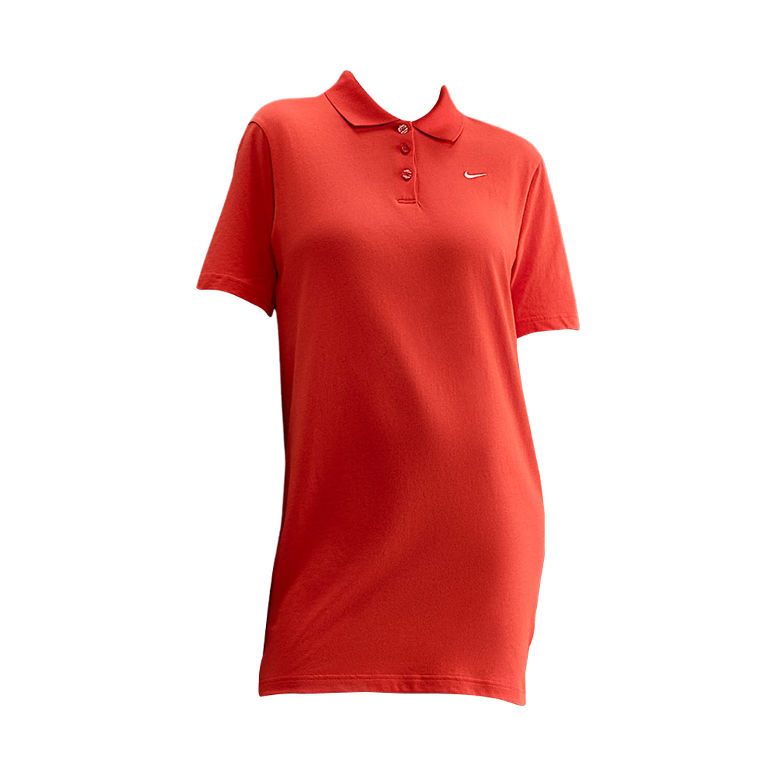 (W) 나이키 NSW 에센셜 숏슬리브 폴로 드레스 피칸테 레드 헤더 - 아시아((W) Nike NSW Essential Short Sleeve Polo Dress Picante Red Heather - Asia) - 1