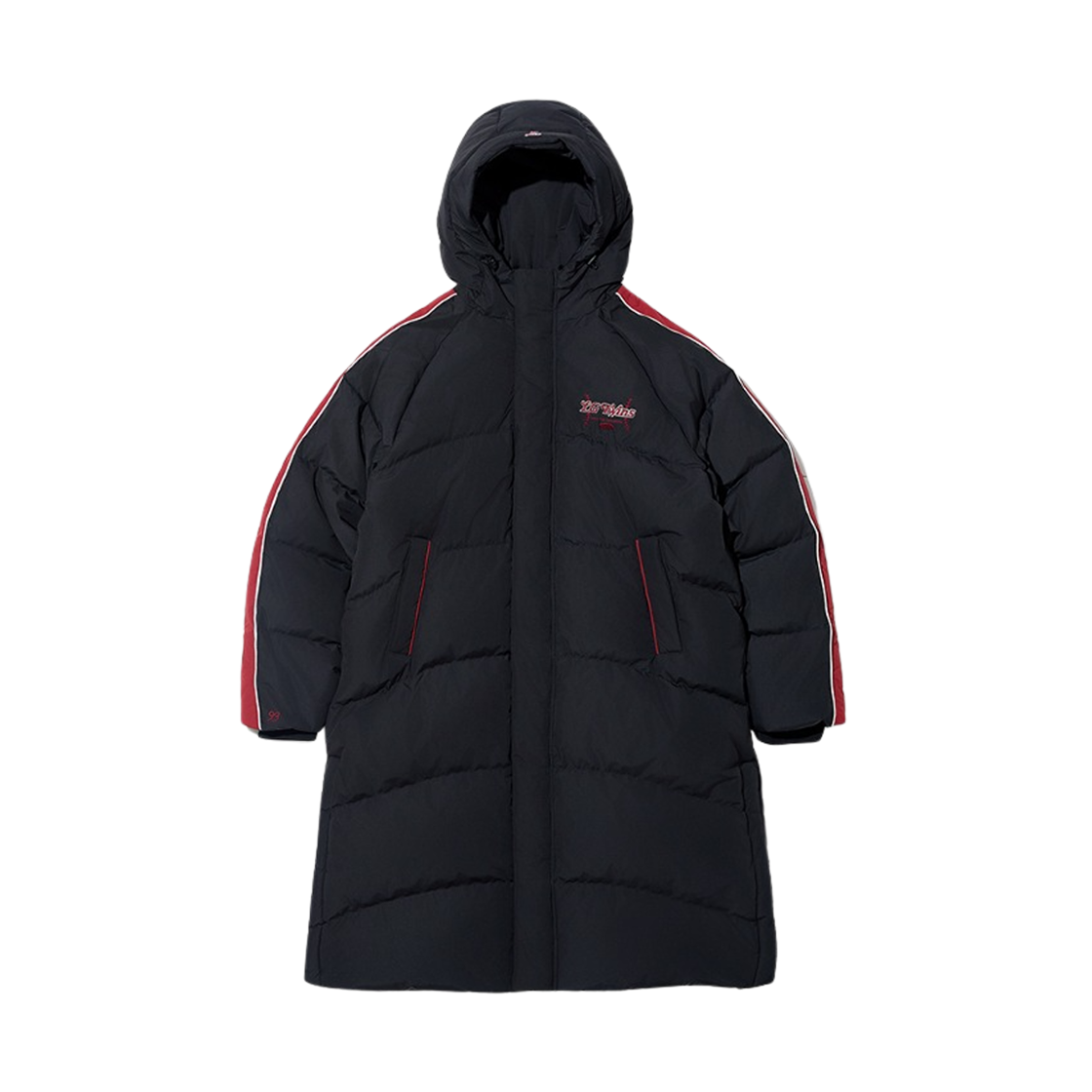 LG 트윈스 x 1993스튜디오 베이스볼 트랙 롱 다운 자켓 블랙(LG Twins x 1993STUDIO Baseball Track Long Down Jacket Black)