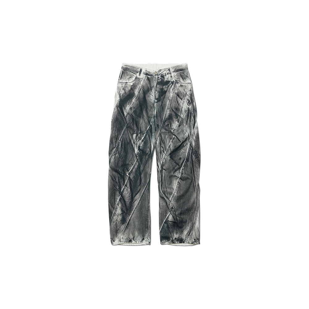 NMWF52DP02SWH NOMANUAL Stained D.L Denim Pants Stained White