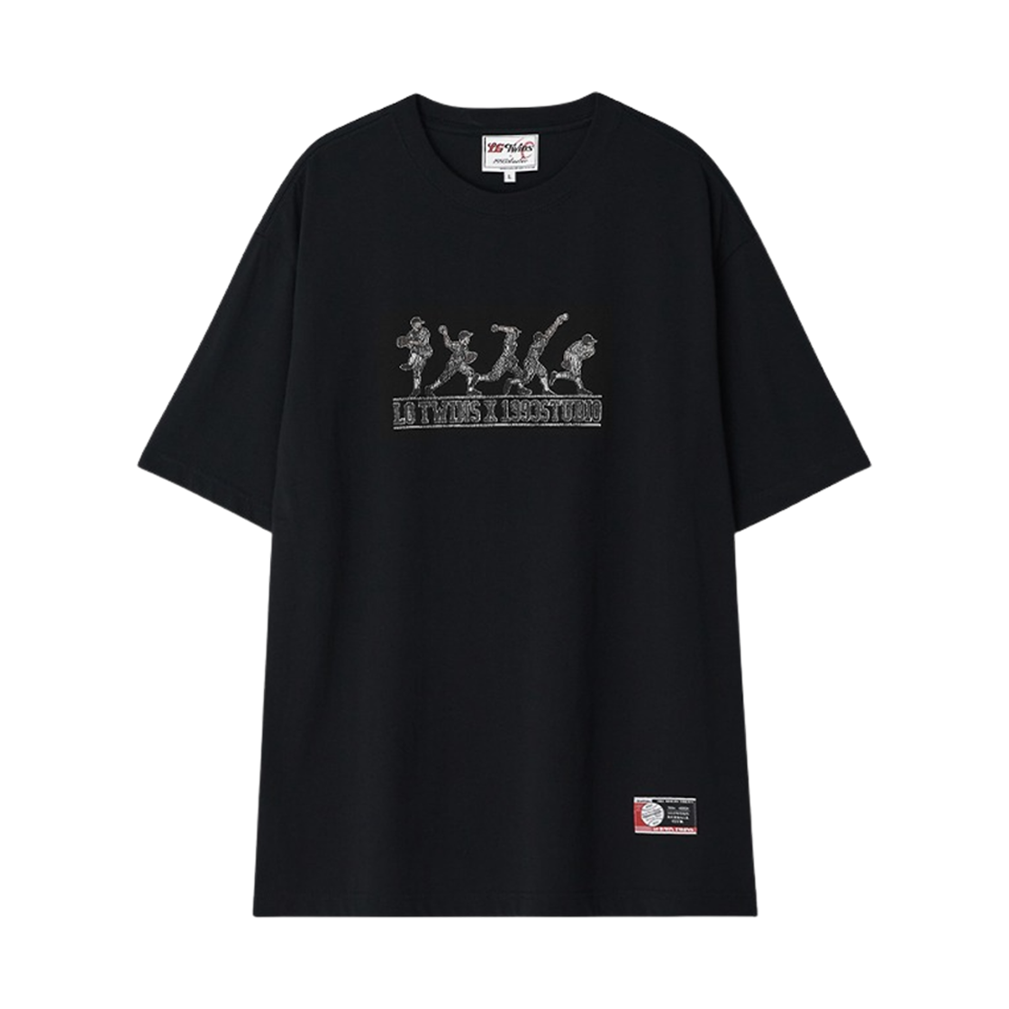LG 트윈스 x 1993스튜디오 피처 그래픽 티셔츠 블랙(LG Twins x 1993STUDIO Feature Graphic T-Shirt Black)