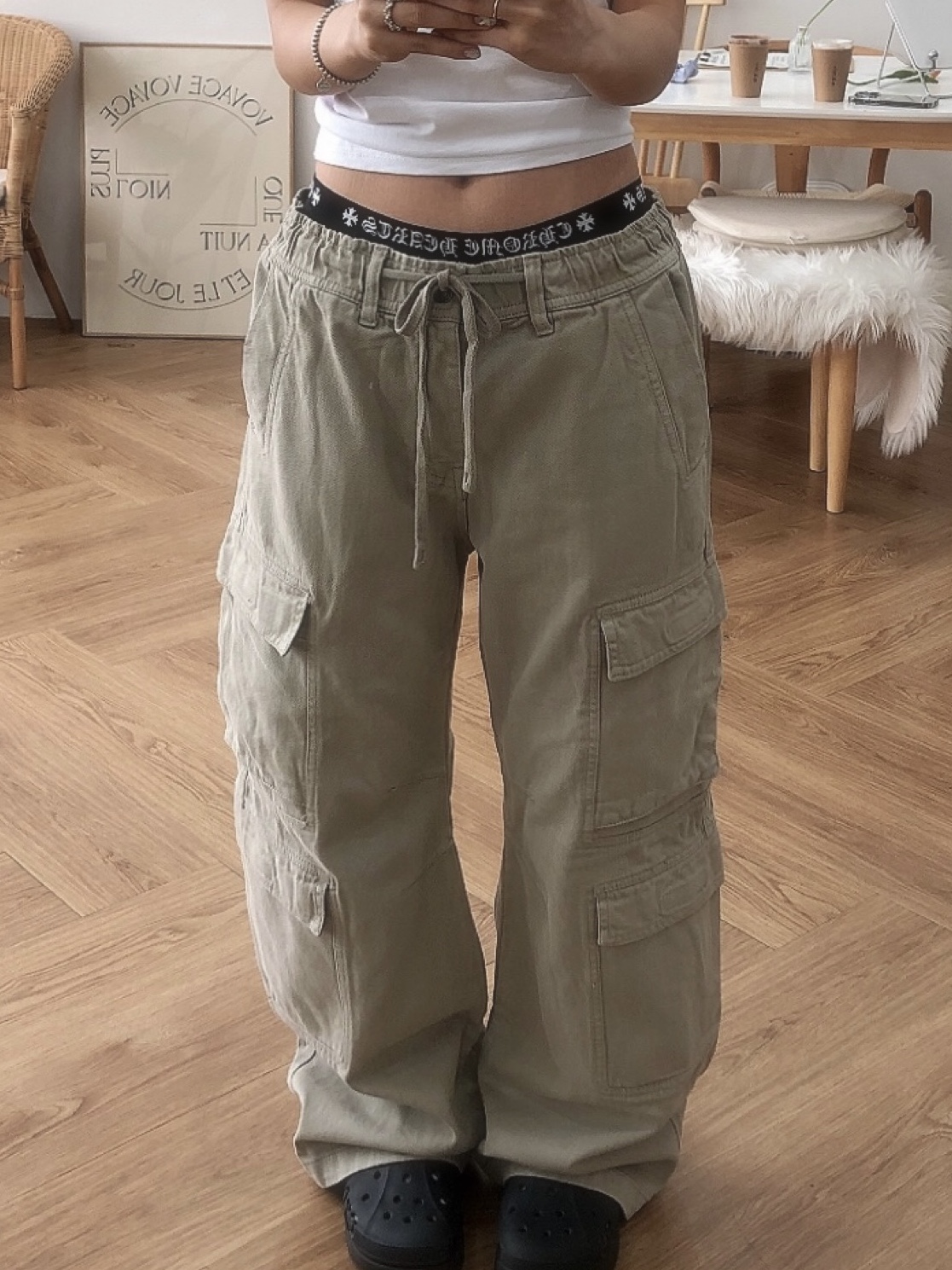 Chrome Hearts Boxer Brief Black, Crocs Baya Clog Black 착용 스타일 - 1