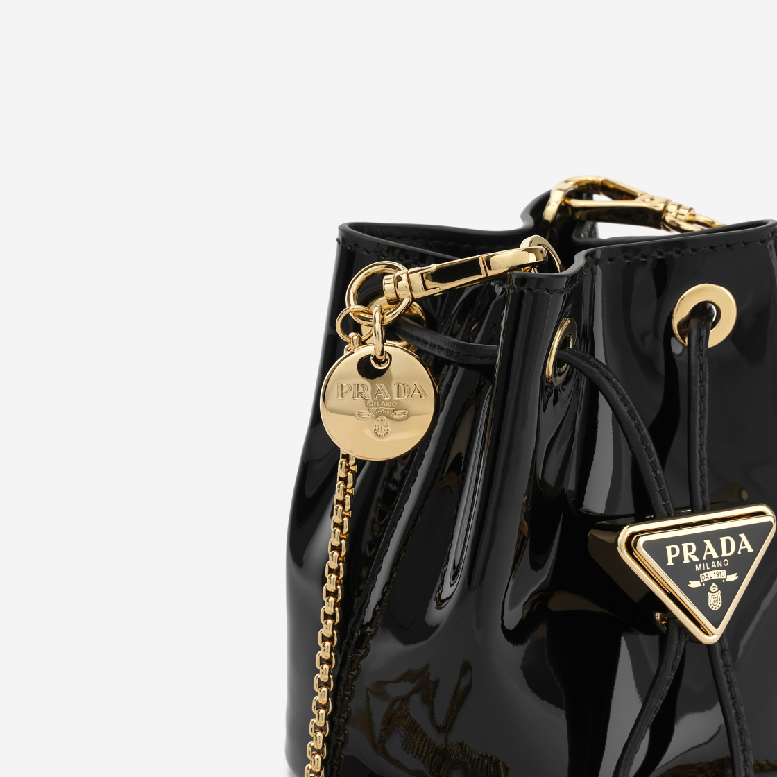 프라다 페이턴트 레더 미니 파우치 블랙(Prada Patent Leather Mini Pouch Black) - 5