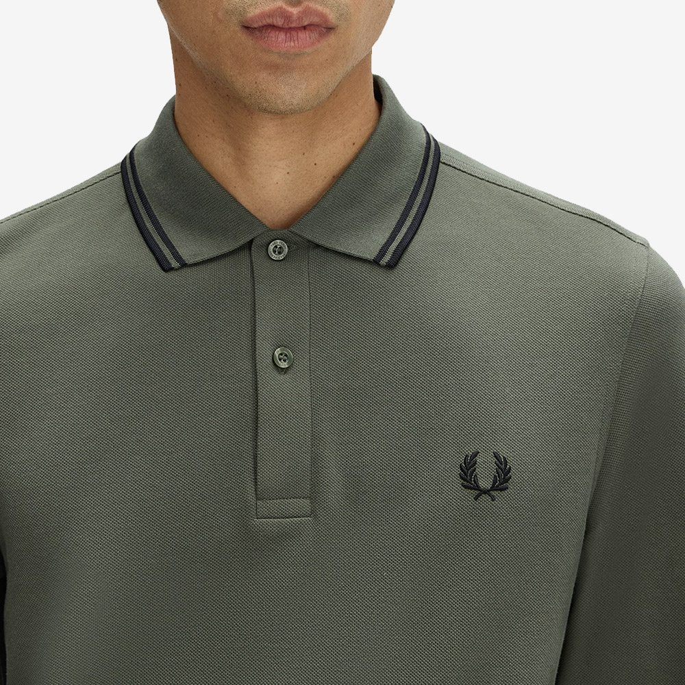 프레드페리 M3636 롱 슬리브 트윈 팁 프레드페리 셔츠 로렐리스그린 블랙(Fred Perry M3636 Long Sleeve Twin Tipped FP Shirt Laurel Wreath Green Black) - 4