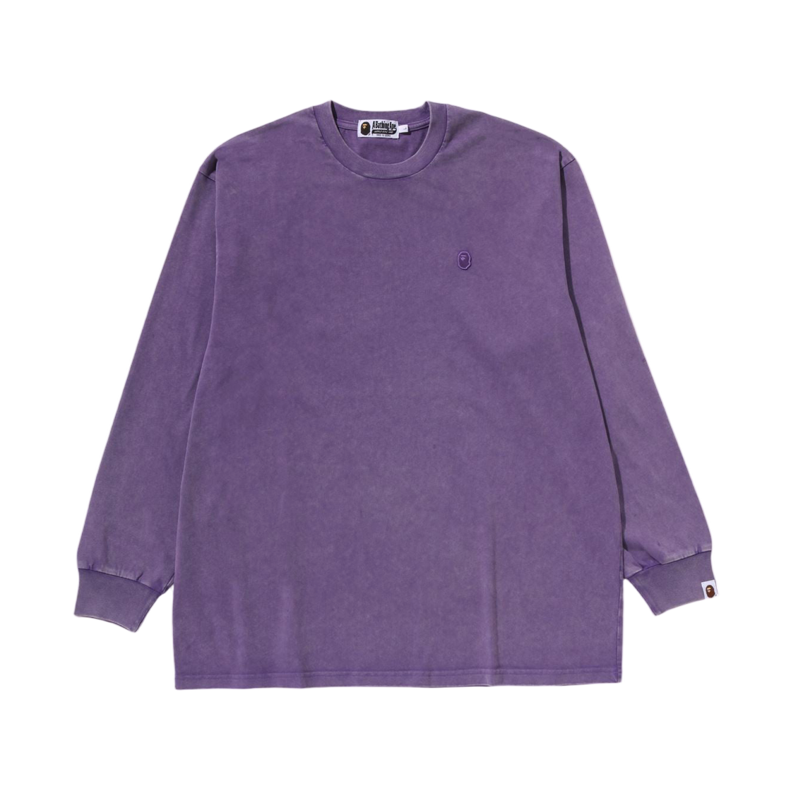 - BAPE Garment Dye One Point Relaxed Fit L/S T-Shirt Purple