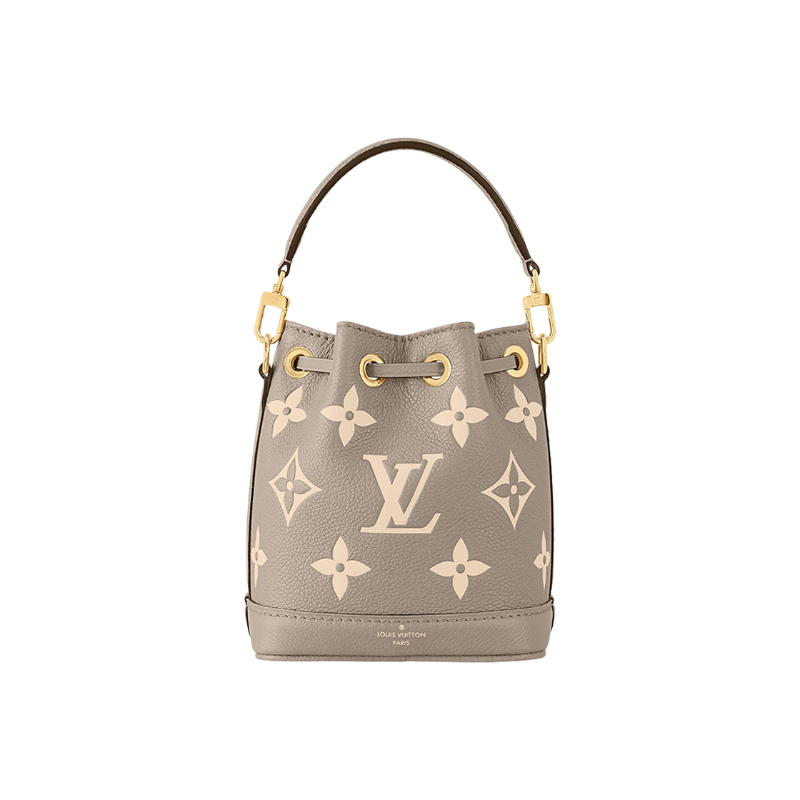 루이비통 나노 노에 바이컬러 모노그램 앙프렝뜨 레더 백 투르트렐 그레이 크림(Louis Vuitton Nano Noe Bicolor Monogram Empreinte Leather Bag Tourterelle Grey Cream) - 2