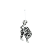 Muds Magpie and Tiger Safety Keyring White Pearl Black