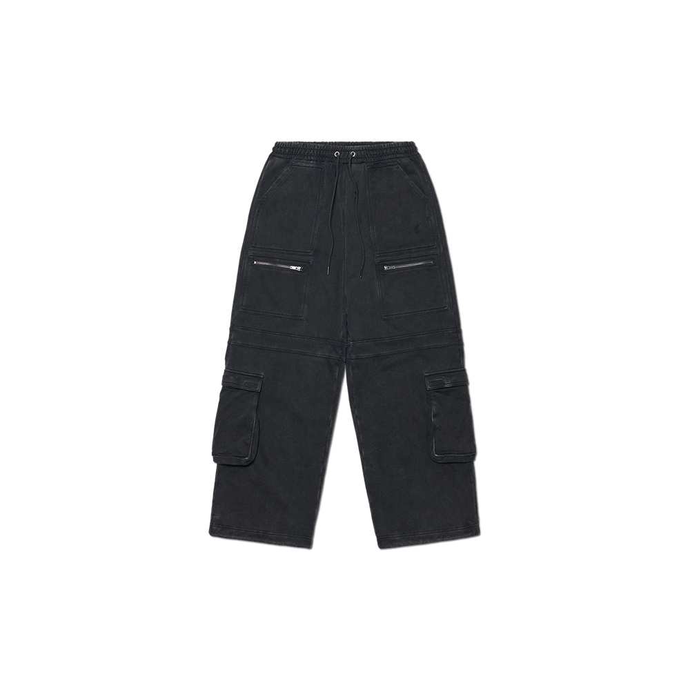 NMWF52TP06WBK NOMANUAL Multi Cargo Sweatpants Washed Black