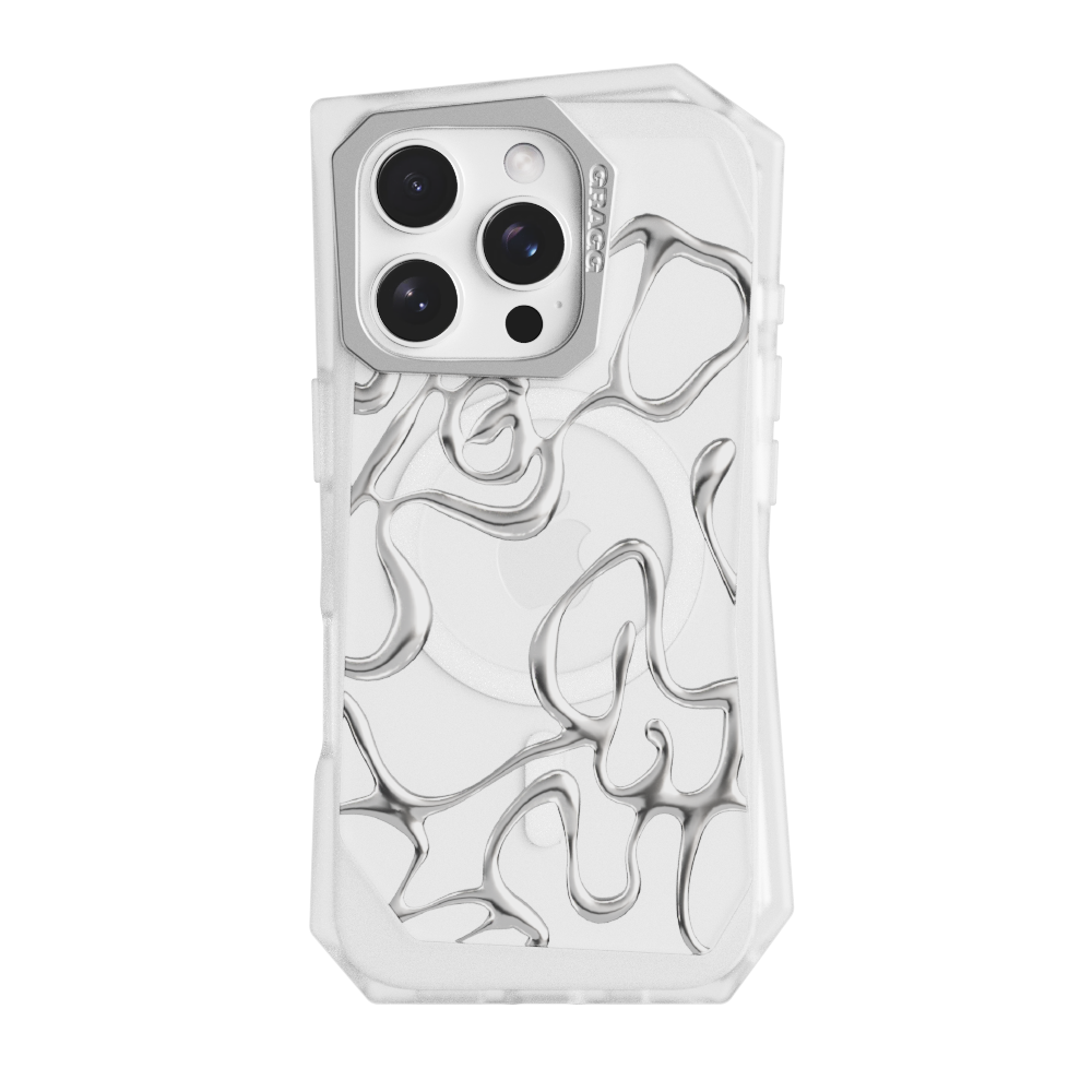 GRG2508007 [KREAM 단독] Gragg Magsafe Landing Corner Case Clear/Chrome - Molten Flow