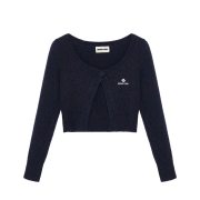 Shushu/Tong Women Single Button Cardigan Navy Blue - 25FW