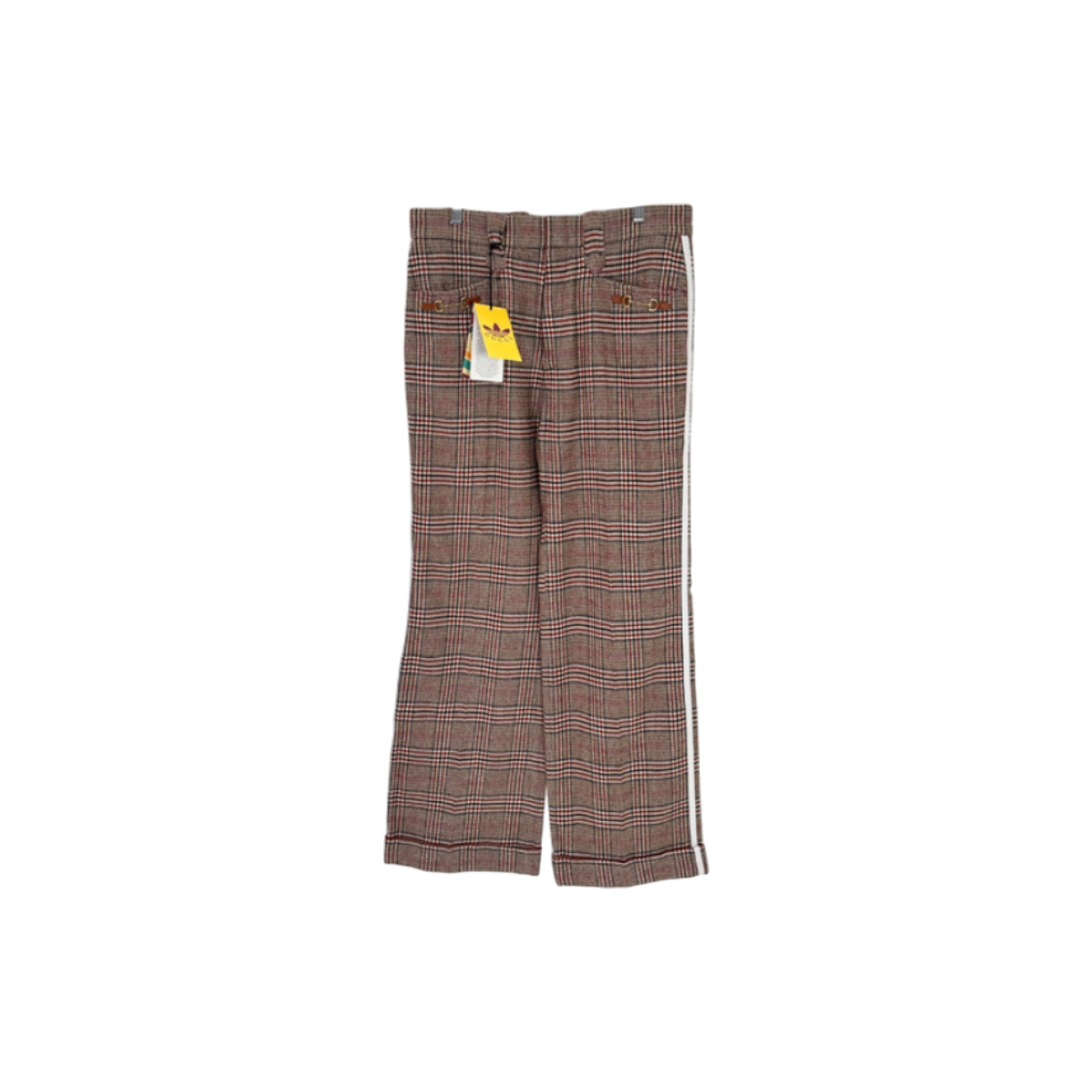 ITJNCVNKGTVW Gucci x Adidas Mens Horsebit Check Three-Stripe Wool Pants