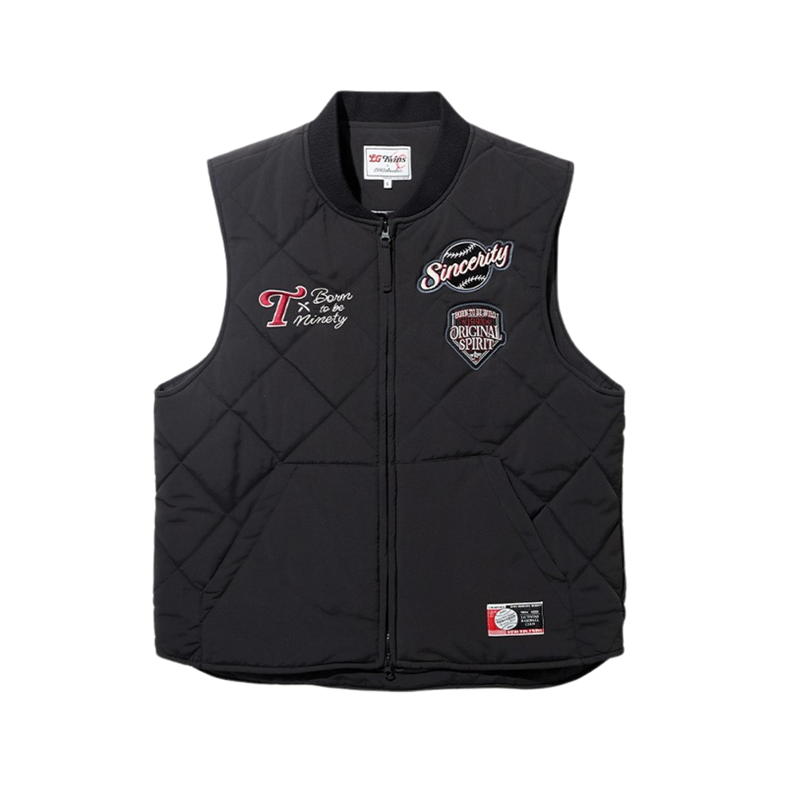 LG 트윈스 x 1993스튜디오 심볼 와펜 패딩 베스트 블랙(LG Twins x 1993STUDIO Symbol Wappen Padding Vest Black)