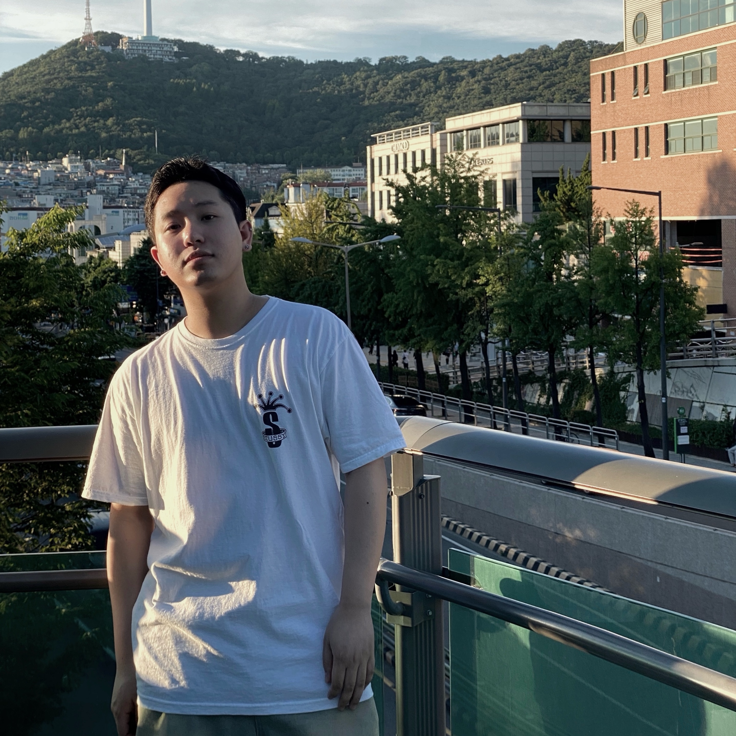 Stussy Crown Band T-Shirt White 착용 스타일