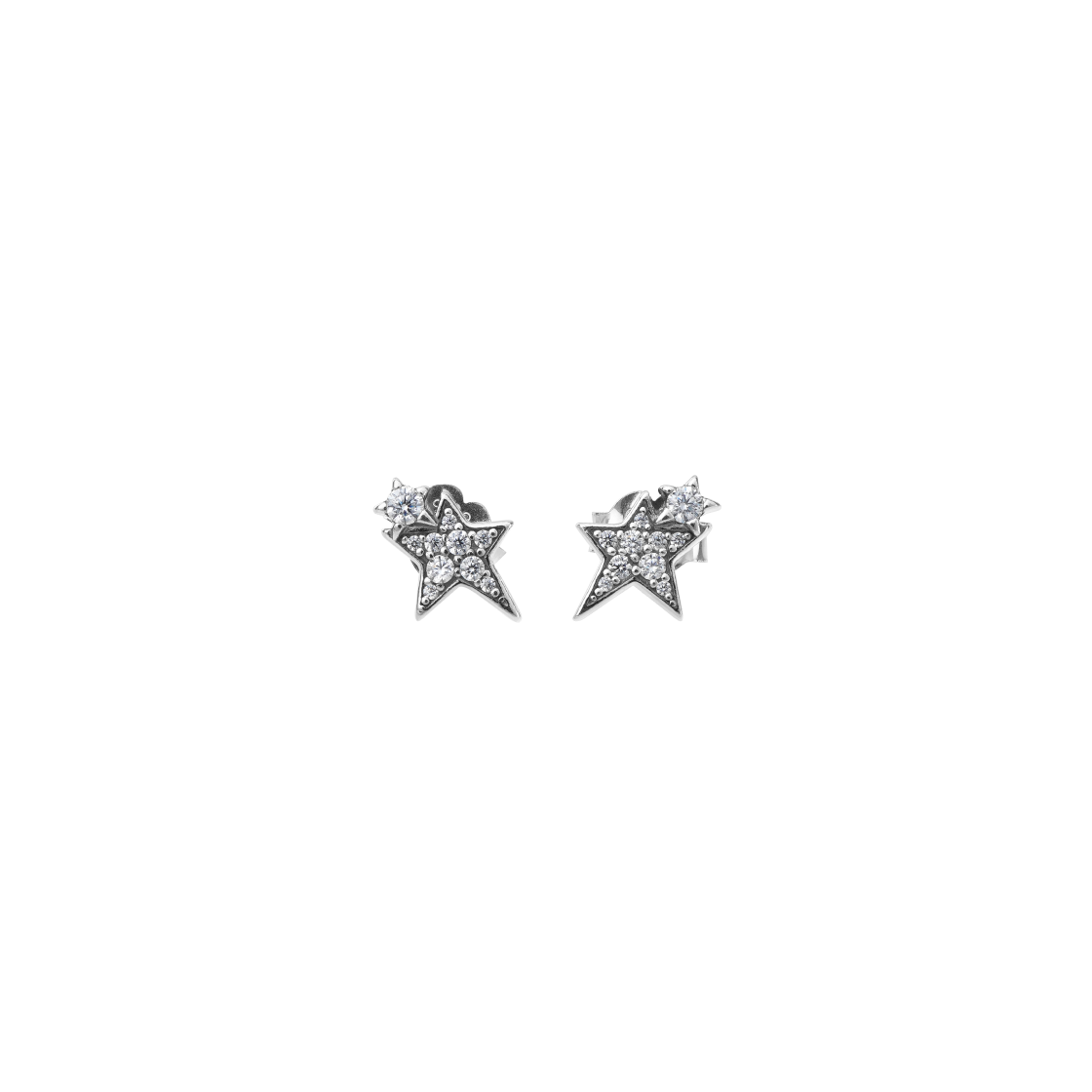 (W) 판도라 스파클링 어시메트릭 스타 스터드 이어링 스털링 실버 클리어((W) Pandora Sparkling Asymmetric Stars Stud Earrings Sterling Silver Clear) - 1