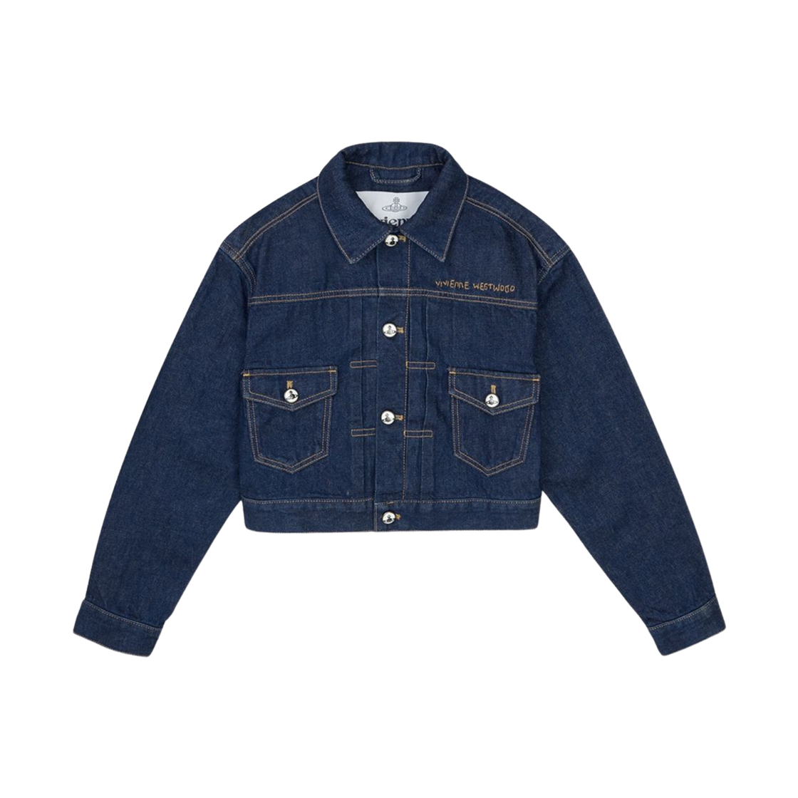 19010018-W0162-K406 (W) Vivienne Westwood Cropped Marlene Denim Jacket Indigo