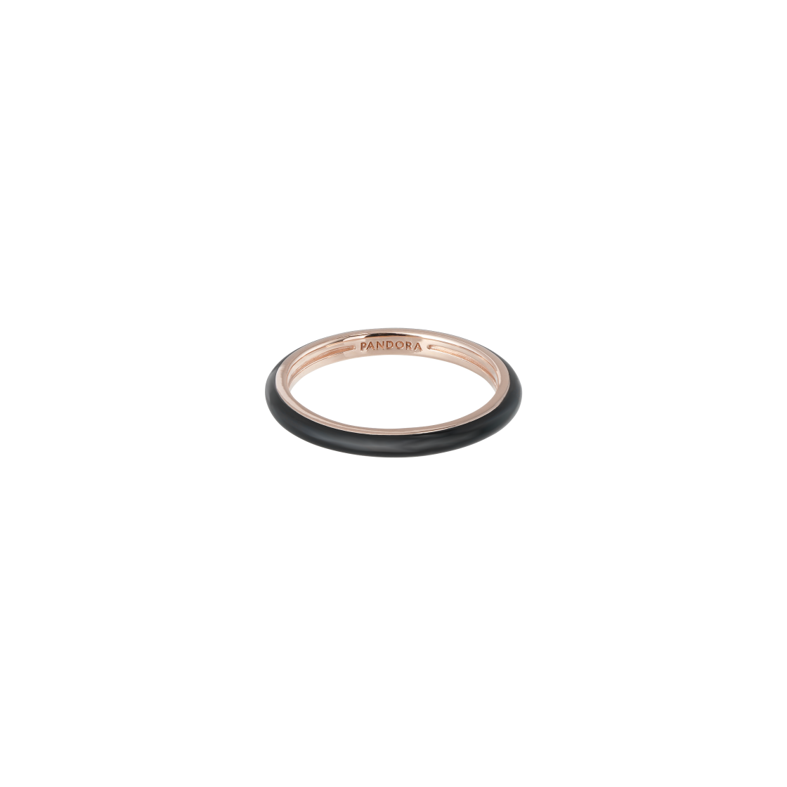 189655C01 (W) Pandora ME Enamel Ring Rose Gold Plated Black