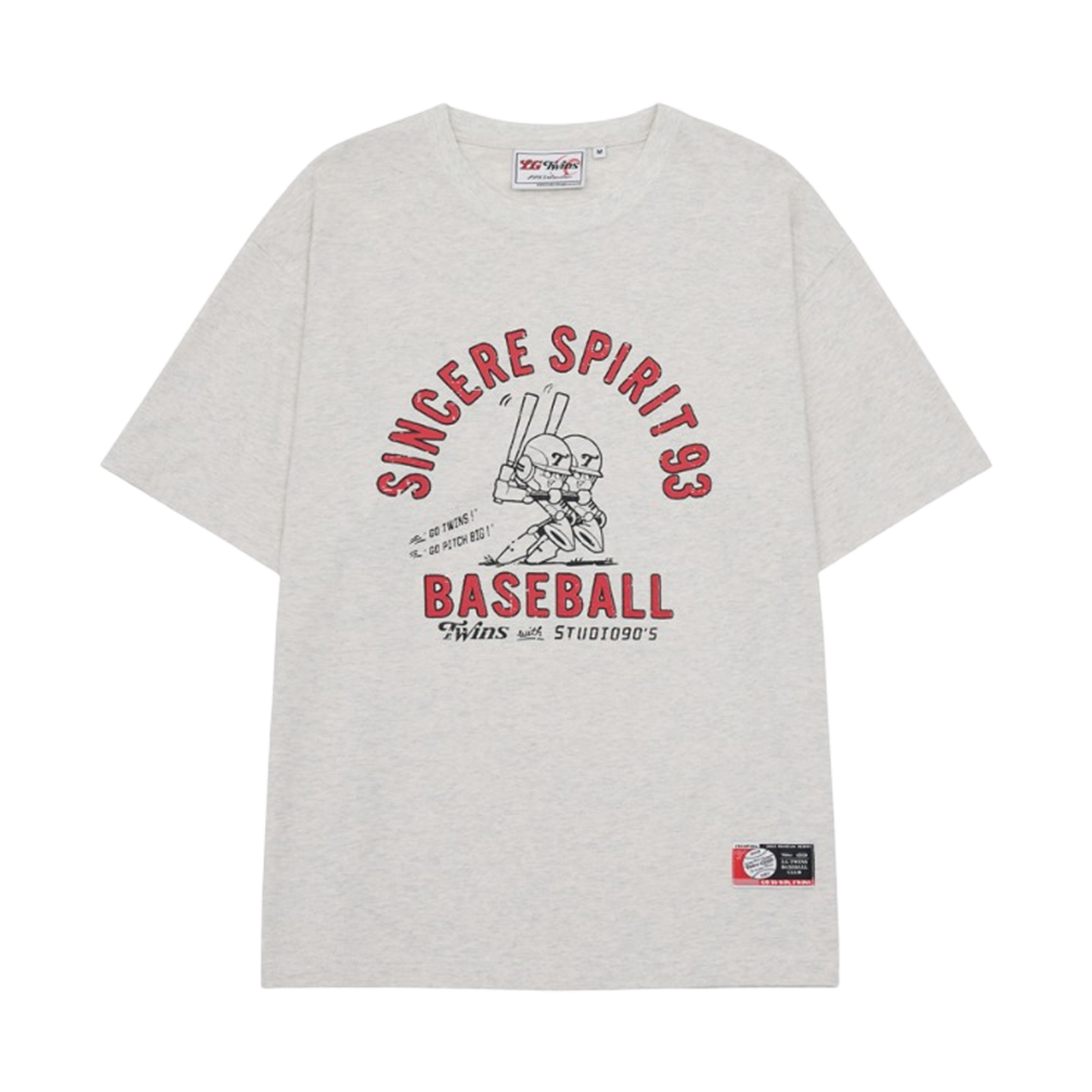 LG 트윈스 x 1993스튜디오 트윈스 아치 로고 그래픽 티셔츠 오트 베이지(LG Twins x 1993STUDIO Twins Arch Logo Graphic T-Shirt Oat Beige)
