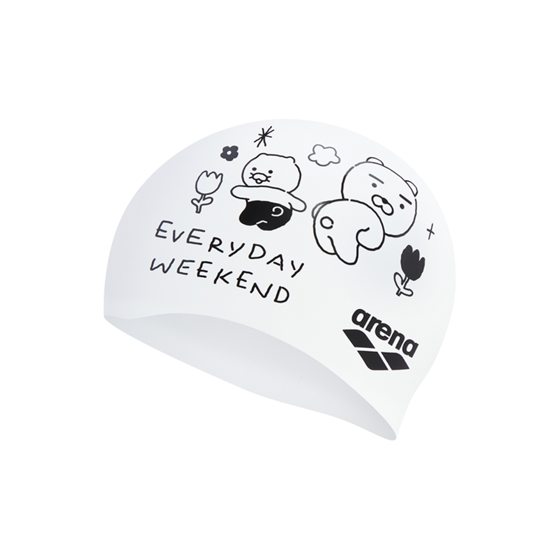 아레나 X 카카오프렌즈 라이언 춘식이 드로잉 실리콘수모 A5AC1AC96WHT