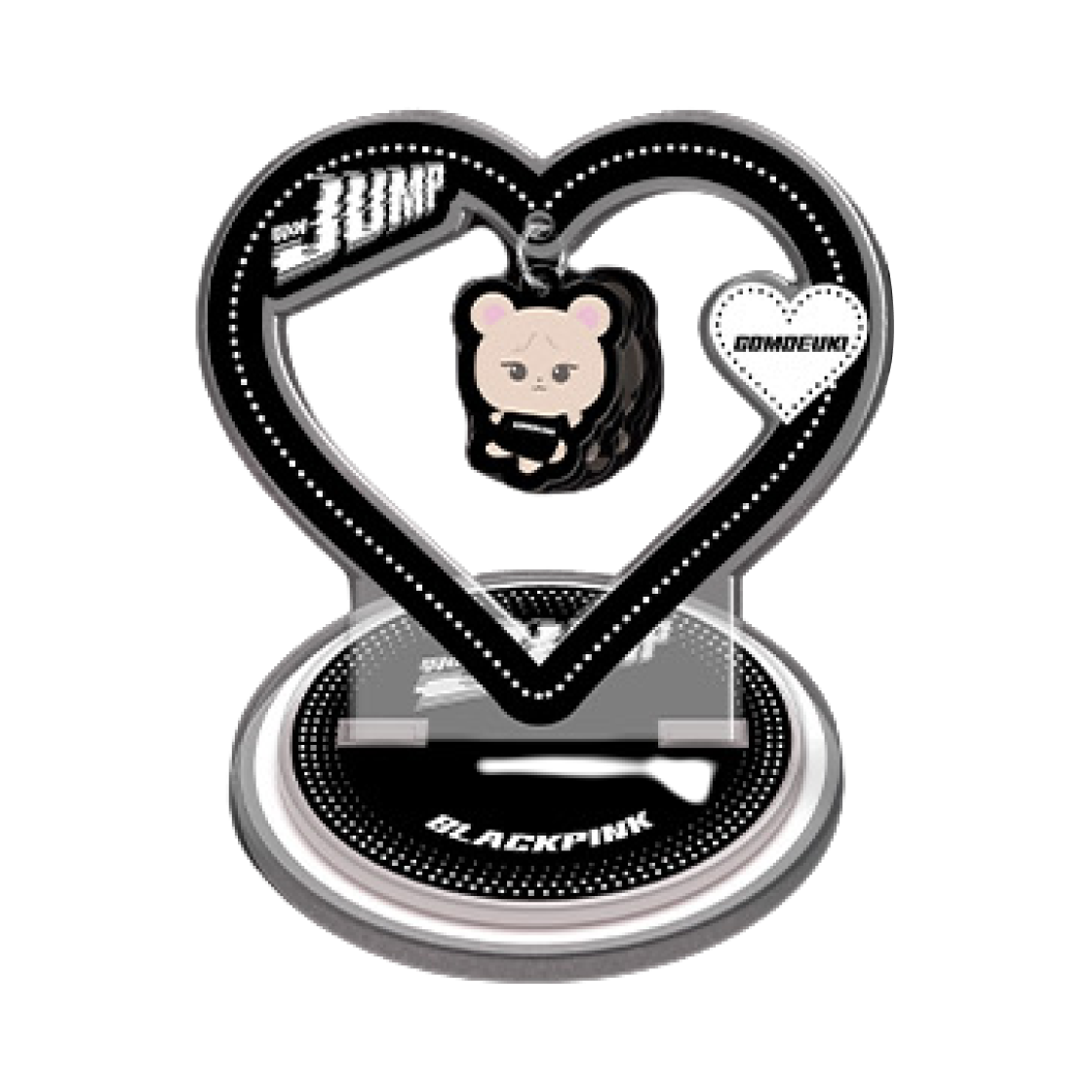 블랙핑크 캐릭터 스피닝 아크릴 스탠드 곰득이 블랙(Blackpink Character Spinning Acrylic Stand Gomdeuki Black) - 1
