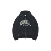 NOMANUAL C.A Vintage Hooded Zip-up Washed Black