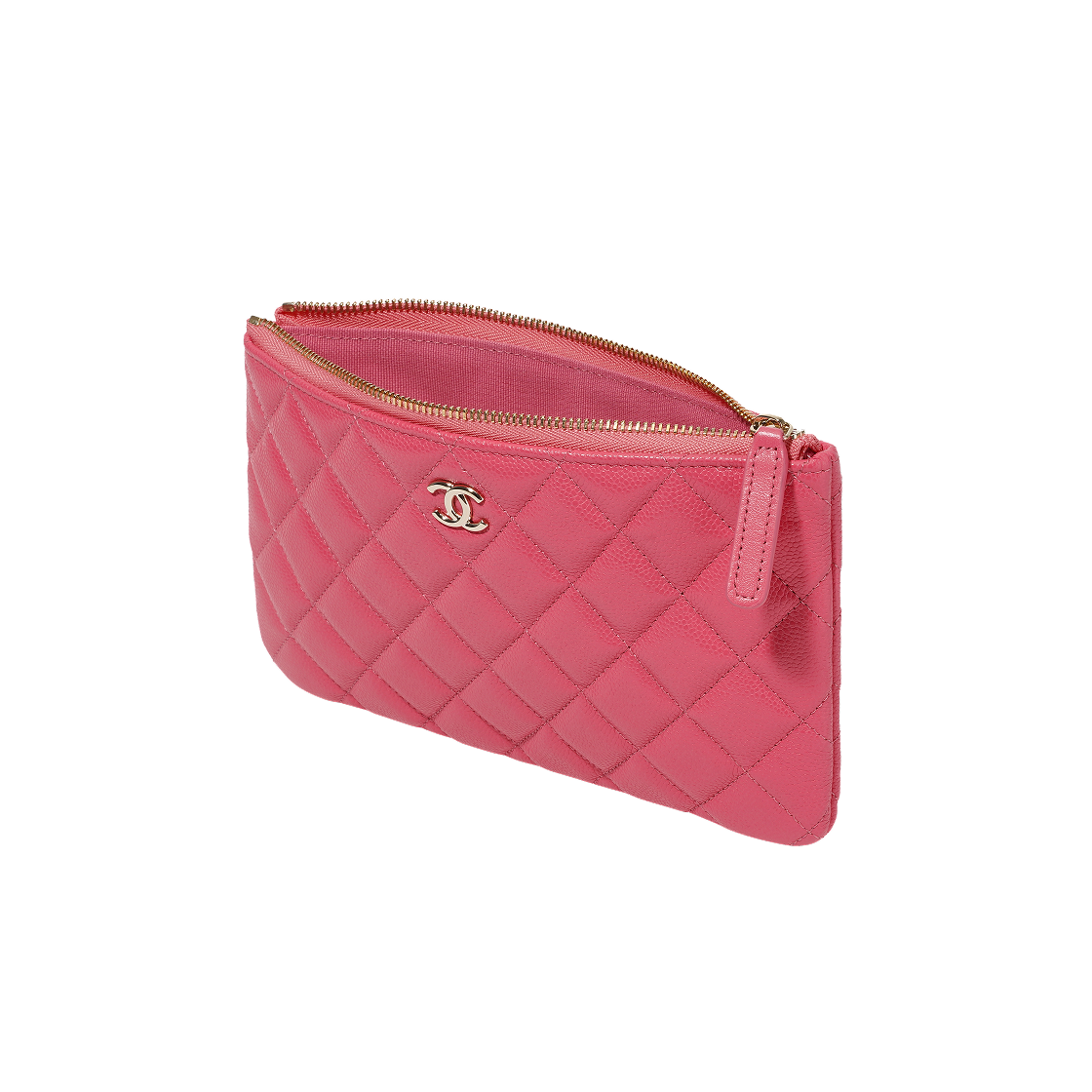 샤넬 클래식 스몰 케이스 그레인드 샤이니 카프스킨 & 골드 메탈 핑크(Chanel Small Classic Pouch Grained Shiny Calfskin & Gold Pink) - 3