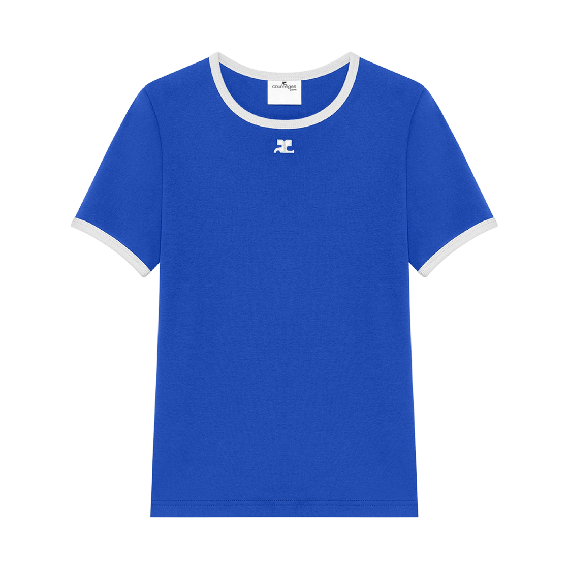 125JTS017JS0203B174 (W) Courreges Signature Contrast T-Shirt Saphir Pearl
