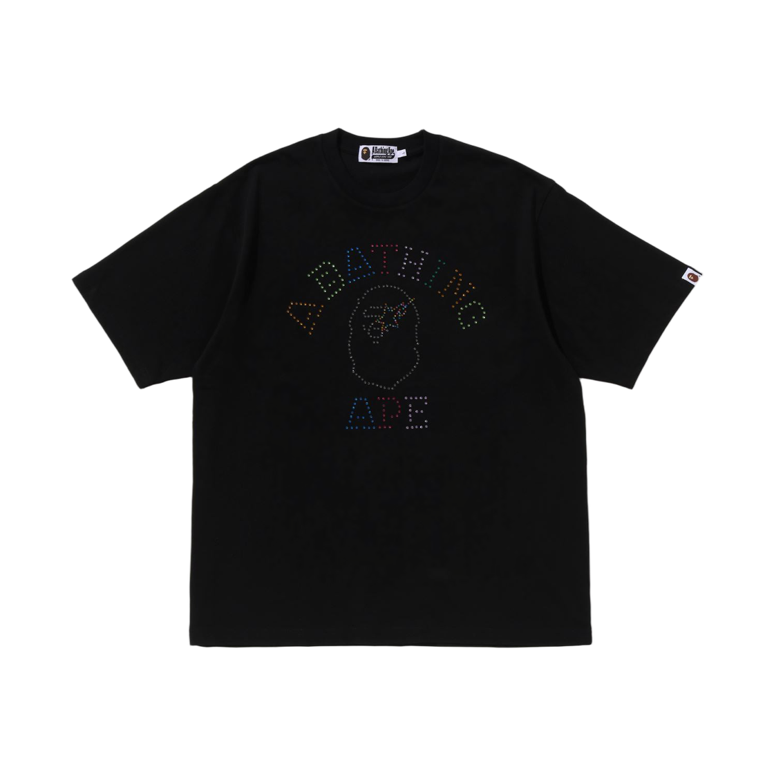 - BAPE Rhinestone College Relaxed Fit T-Shirt Black