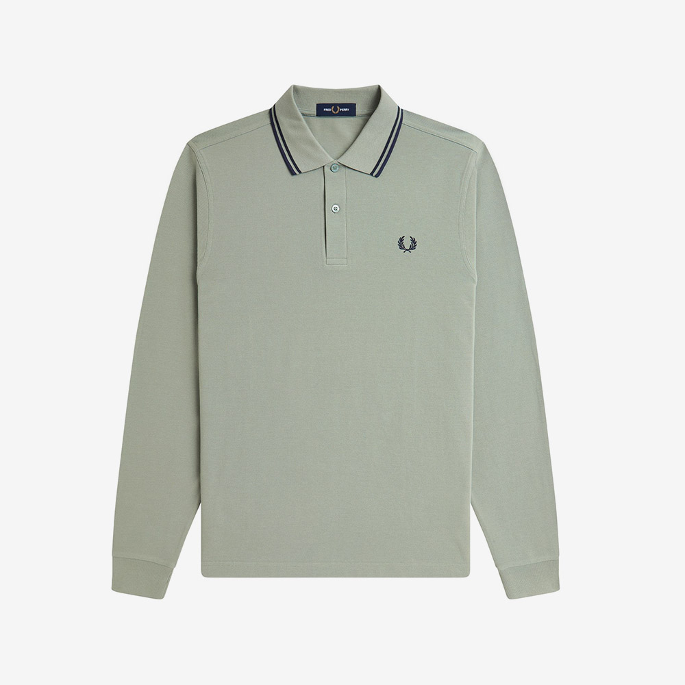 프레드페리 M3636 롱 슬리브 트윈 팁 프레드페리 셔츠 베이리프 다크에어포스 테니스블루(Fred Perry M3636 Long Sleeve Twin Tipped FP Shirt Bayleaf Dark Airforce Tennis Blue) - 5