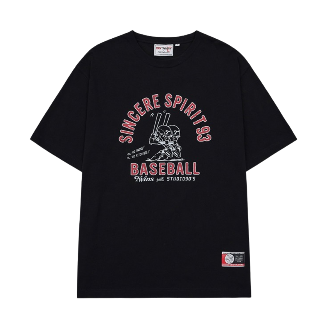 LG 트윈스 x 1993스튜디오 트윈스 아치 로고 그래픽 티셔츠 블랙(LG Twins x 1993STUDIO Twins Arch Logo Graphic T-Shirt Black)