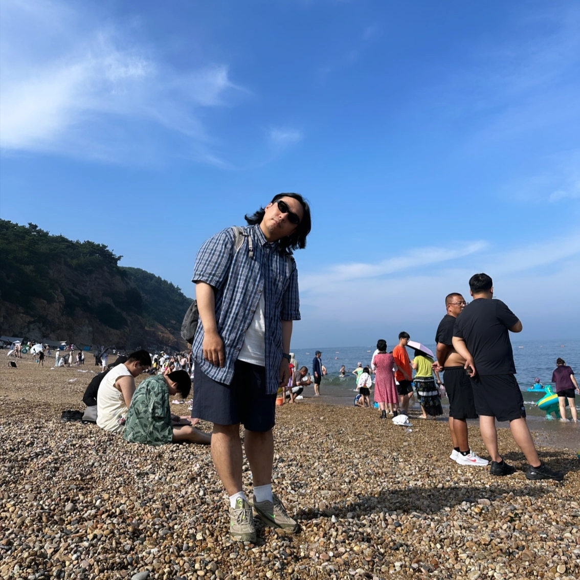 Nike x Supreme Shox Ride 2 SP Neutral Olive, Stussy Brushed Beach Shorts Black 착용 스타일