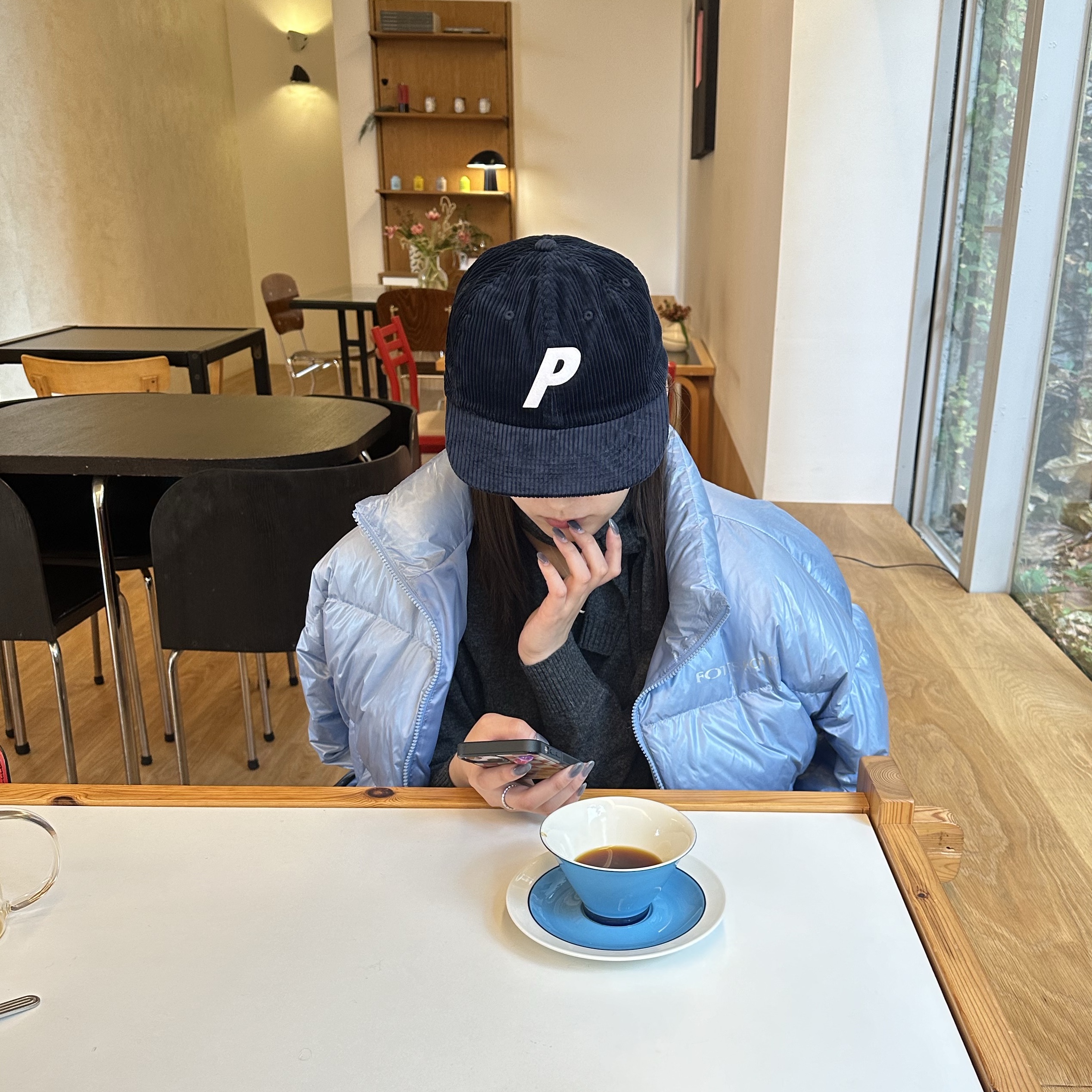 Palace Corduroy P Pal Hat Navy - 24FW 착용 스타일