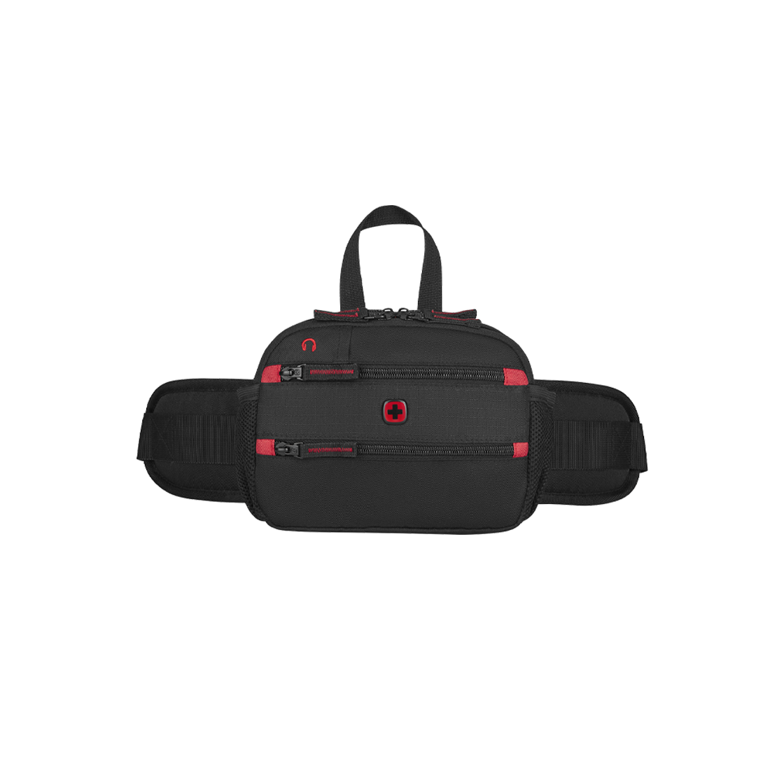 웽거 라이프스타일 백 스몰 더블 컴파트먼트 웨이스트 백 블랙(WENGER Lifestyle Bag Small Double Compartment Waist Bag Black)