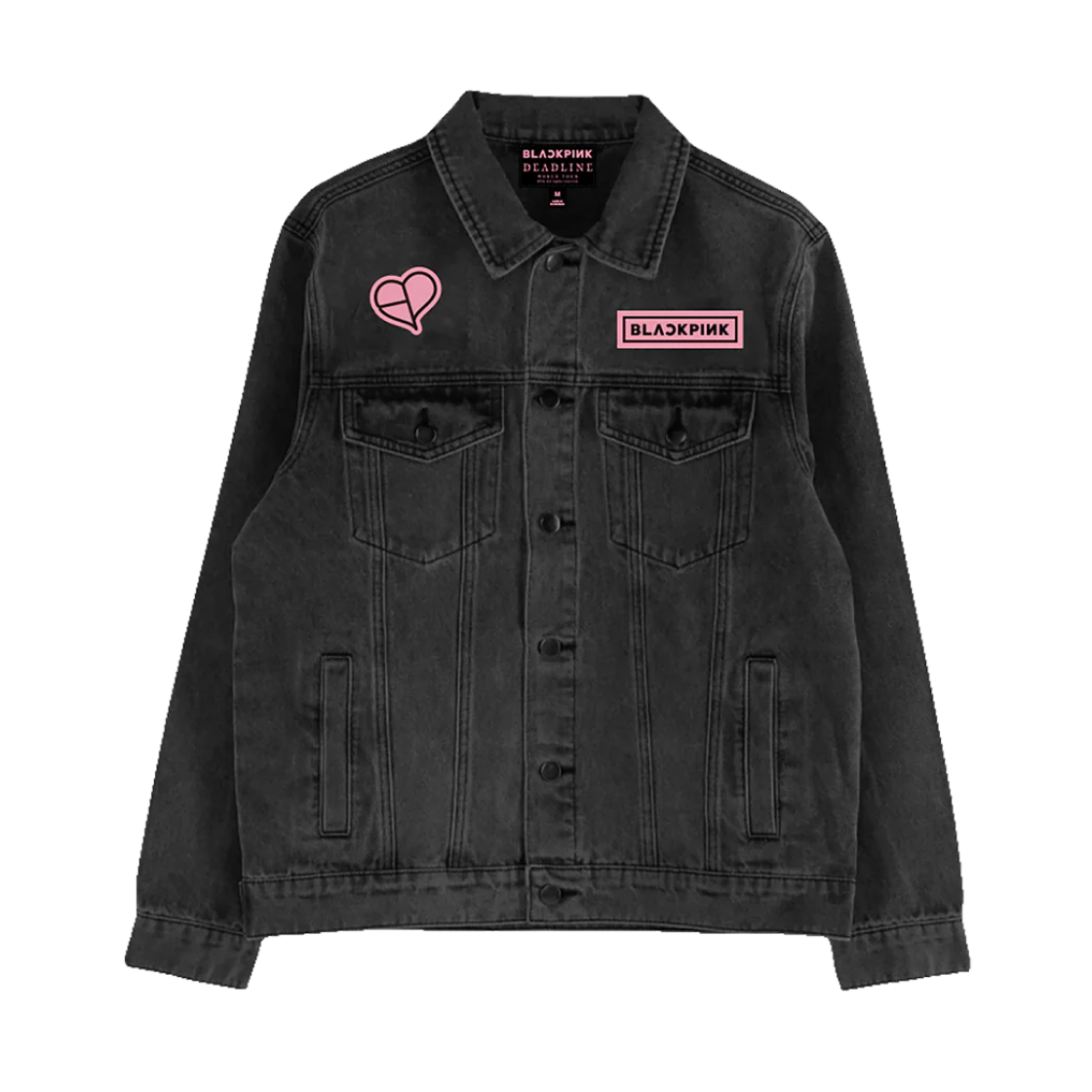 - Blackpink Denim Jacket Dark Grey