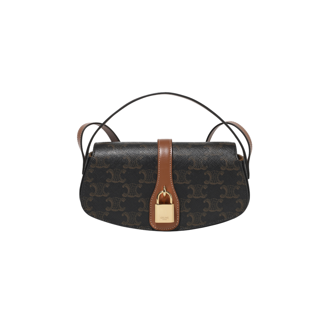 셀린느 클러치 온 스트랩 타부 트리옹프 캔버스 카프스킨 탄(Celine Clutch On Strap Tabou in Triomphe Canvas Calfskin Tan)