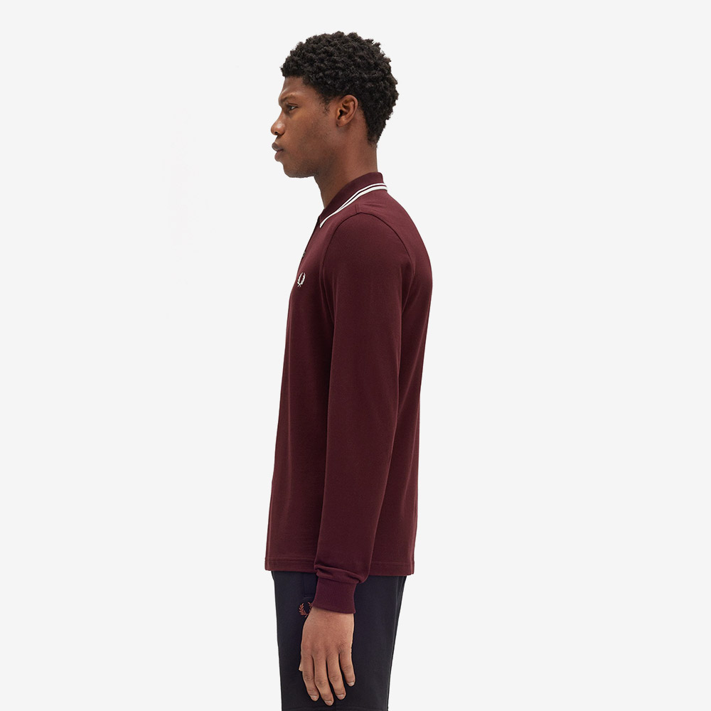 프레드페리 M3636 롱 슬리브 트윈 팁 프레드페리 셔츠 옥스블러드 에크루(Fred Perry M3636 Long Sleeve Twin Tipped FP Shirt Oxblood Ecru) - 3