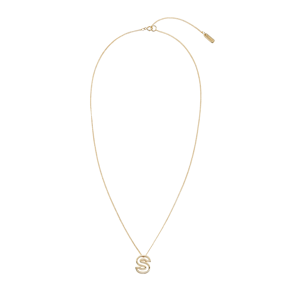 넘버링 #7700 스몰 아웃라인 이니셜 네크리스 골드(NUMBERING #7700 Small Outline Initial Necklace Gold)